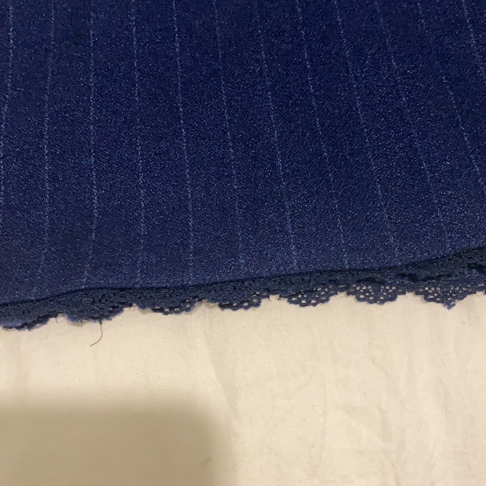 amazing blue lace cut out dress with lines - Picture 3 of 5